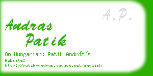 andras patik business card